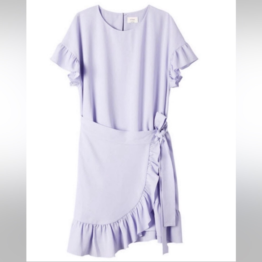 Aritzia Wilfred Lilac Ruffle Dress